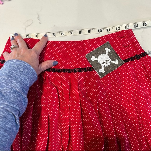 Esprit red white black polka dot Pirate skirt no size tag RARE - Picture 6 of 10